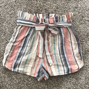 Paper bag sash tie shorts